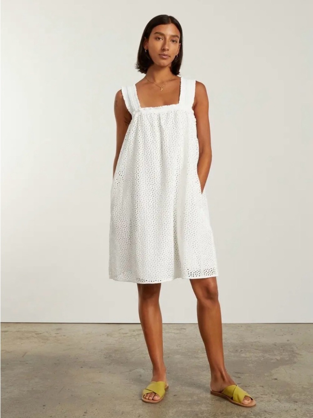 Everlane Eyelet Smock Dress